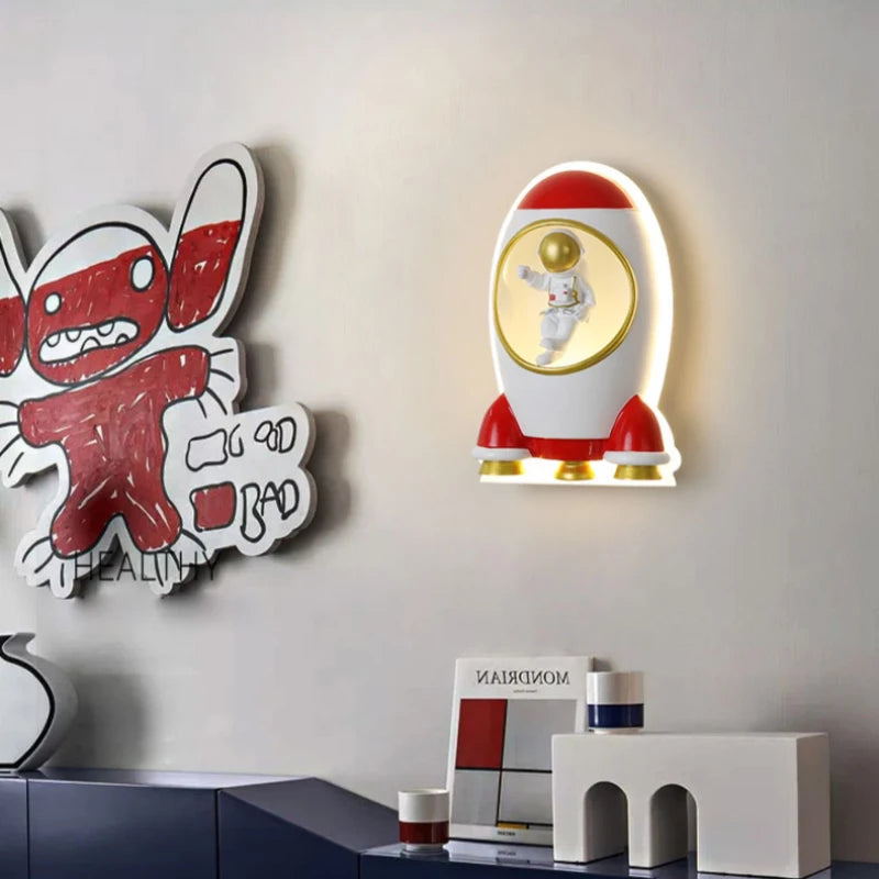 applique murale créative fusée pour chambre enfant - vue 4 sur 8