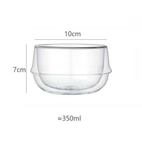 Bol verre double paroi borosilicate isolant petit dejeuner