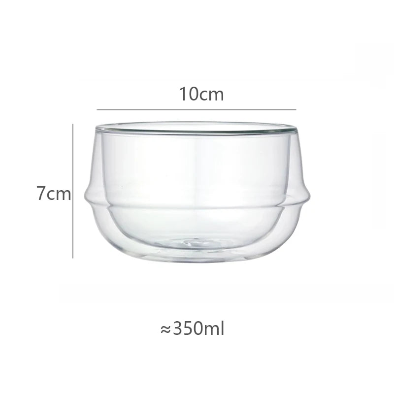 Bol verre double paroi borosilicate isolant petit dejeuner