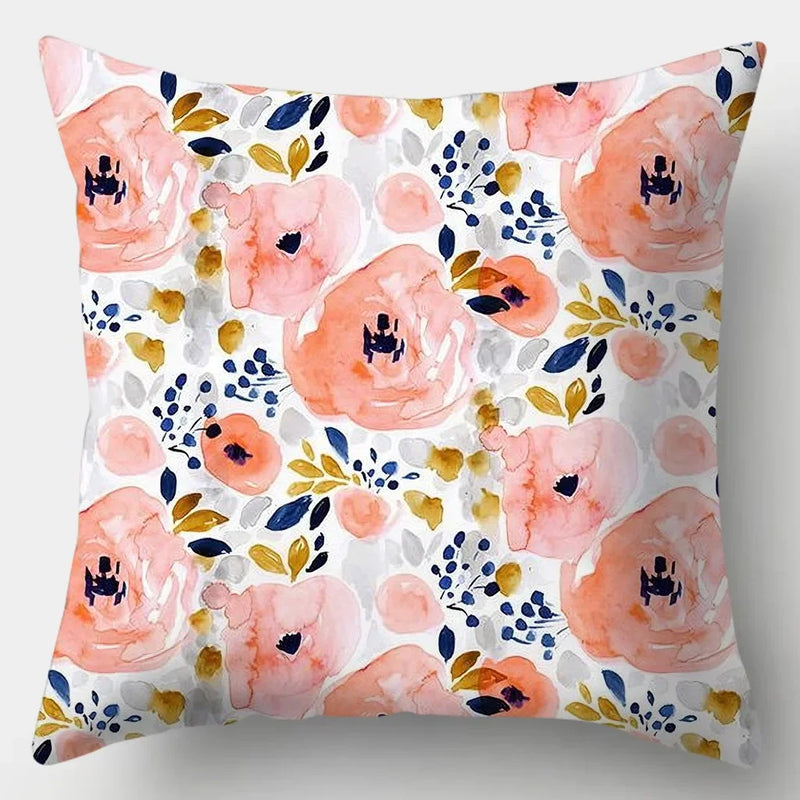 taie d'oreiller carrée à fleurs 45 cm x 45 cm