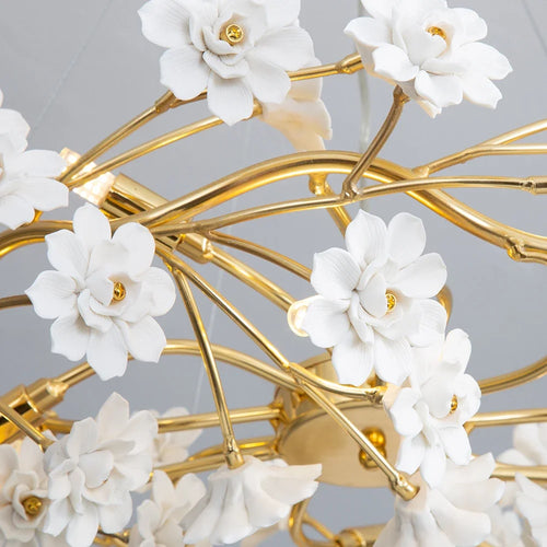 lustre en céramique à fleurs françaises pour décoration romantique - vue 7 sur 8
