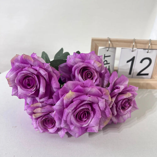 bouquet de roses artificielles en soie décoratives pour intérieur - vue 15 sur 15