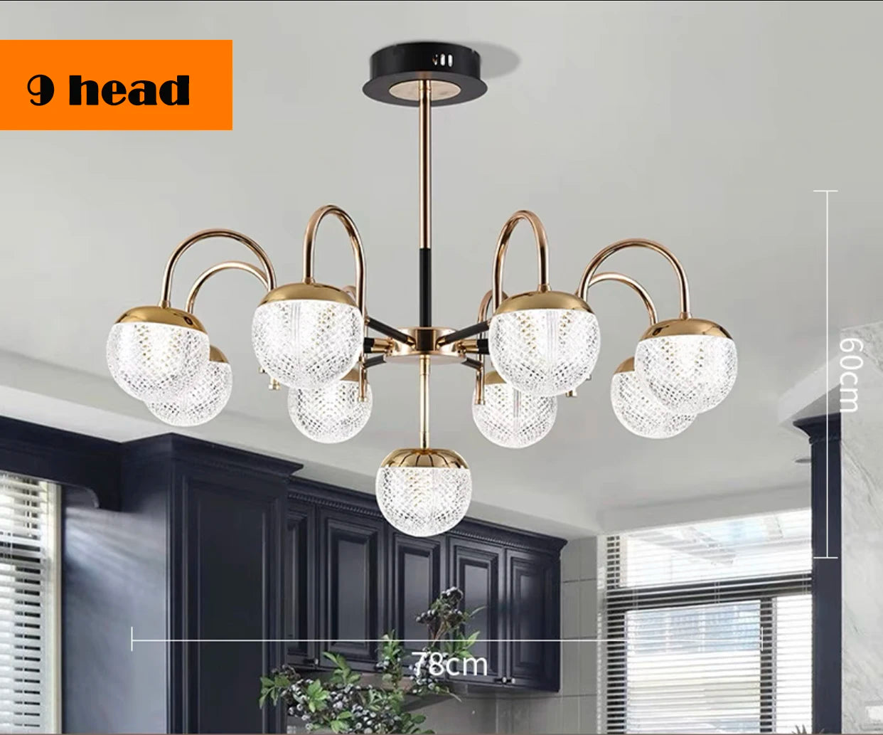 lustre moderne en fer forgé pour décoration intérieure - vue 8 sur 9