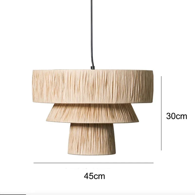 suspension en rotin lustre créatif fait main décoratif pour intérieur - vue 11 sur 16