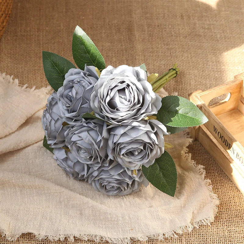 bouquet de roses artificielles décoration intérieure et extérieure fleurs faux - vue 11 sur 18