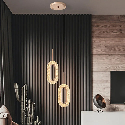 Nordique moderne suspension LED lumière or acrylique lustre créativité suspension lampe intérieur maison loft chambre chevet étude escaliers - vue 5 sur 20