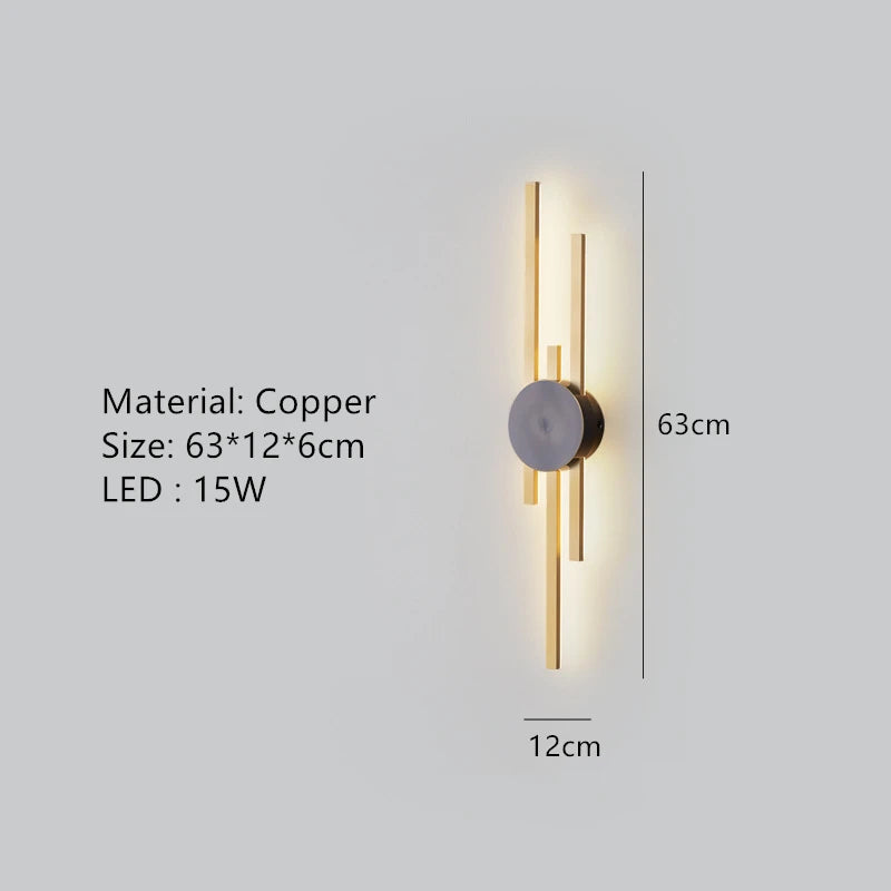 applique murale led minimaliste en laiton pour restaurant - vue 11 sur 18