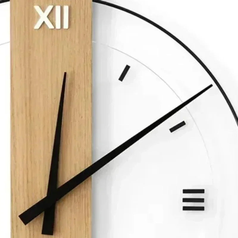 horloge murale en bois design moderne pour décoration intérieure - vue 8 sur 8