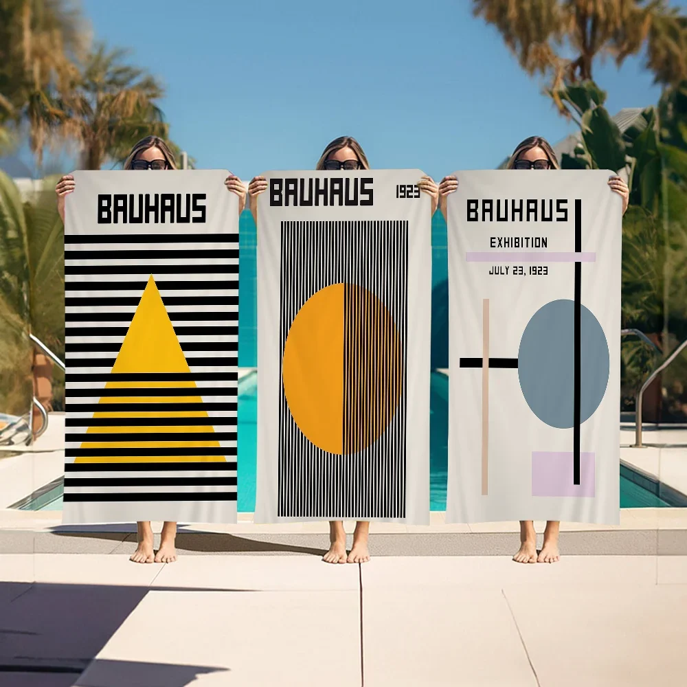 serviette de plage géométrique bauhaus microfibre absorbante - vue 2 sur 6