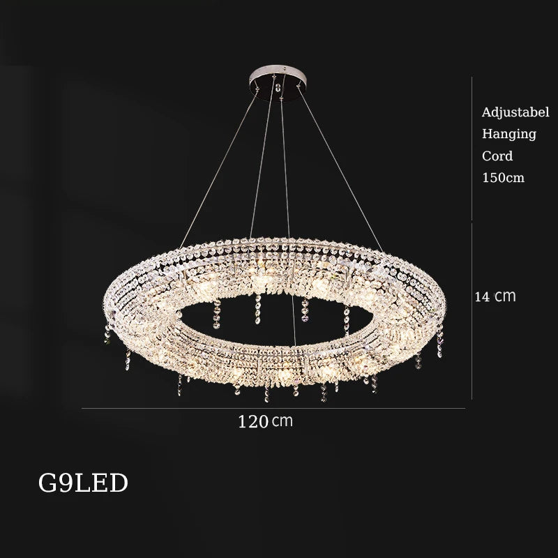lustre en cristal décoratif pour éclairage intérieur élégant - vue 9 sur 15