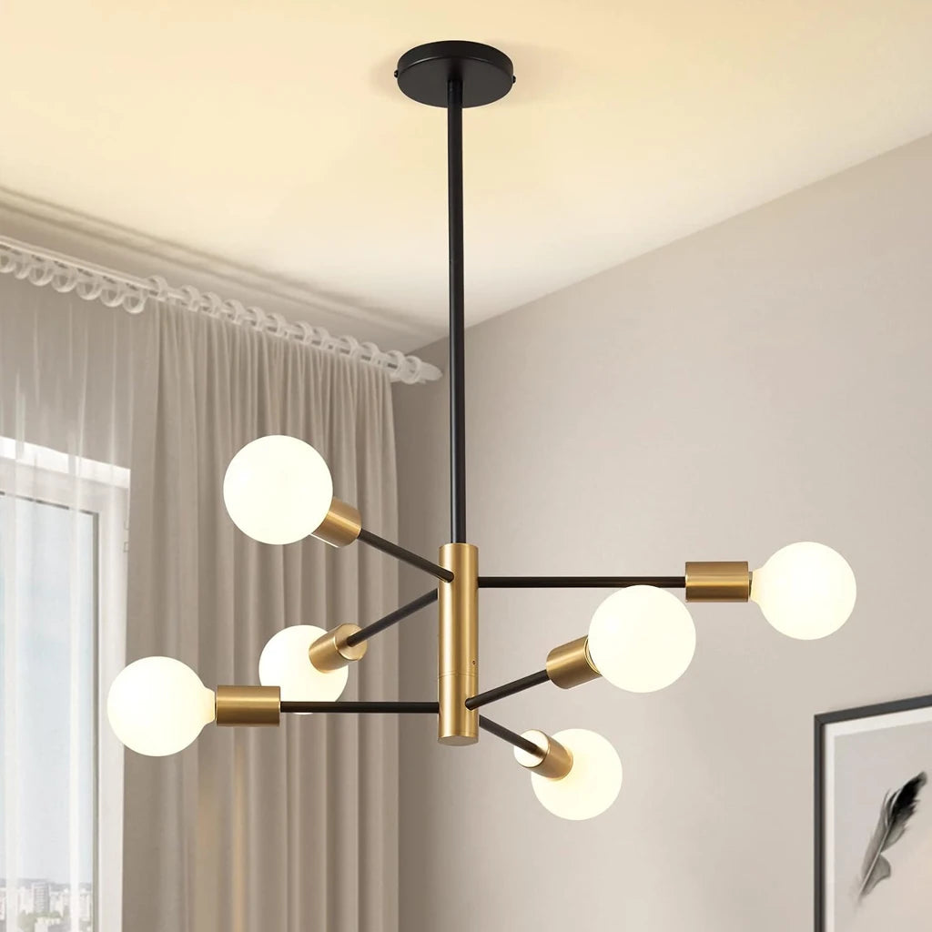 lustre moderne spoutnik lampe suspendue satellite 2/4/8 têtes décoration - vue 4 sur 10