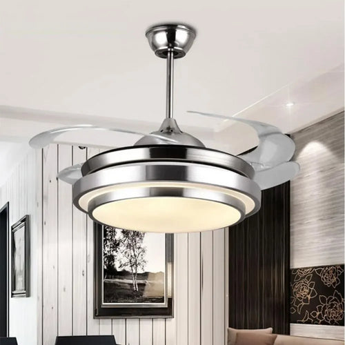 ventilateur de plafond moderne avec lumières et télécommande - vue 3 sur 8