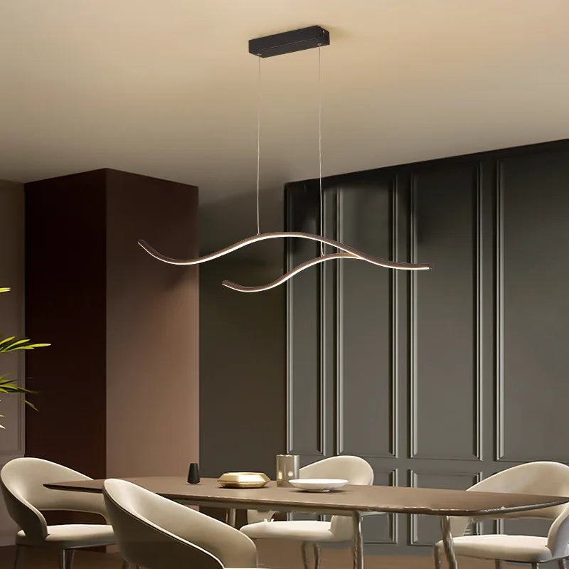 Nordic minimalist LED restaurant pendant lights, bar counter, kitchen pendant lights, living room home decoration hanging lights - vue 3 sur 10