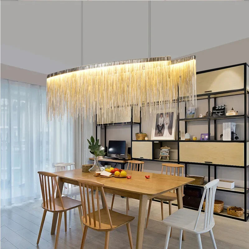 lustre suspendu à pampilles led avec intensité variable et télécommande - vue 4 sur 23