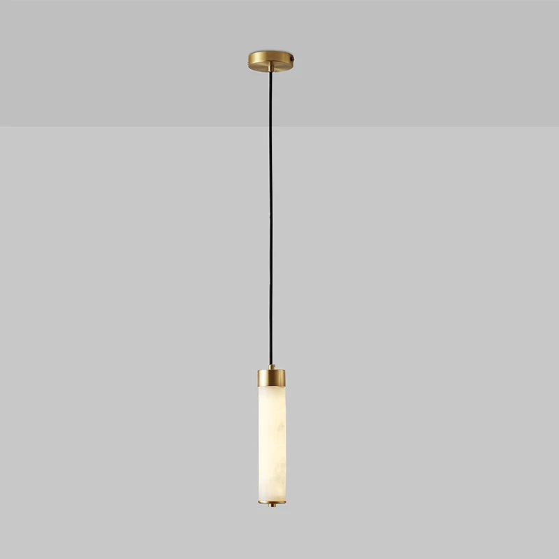 suspension LED en marbre et laiton avec cordon réglable nordique - vue 6 sur 10