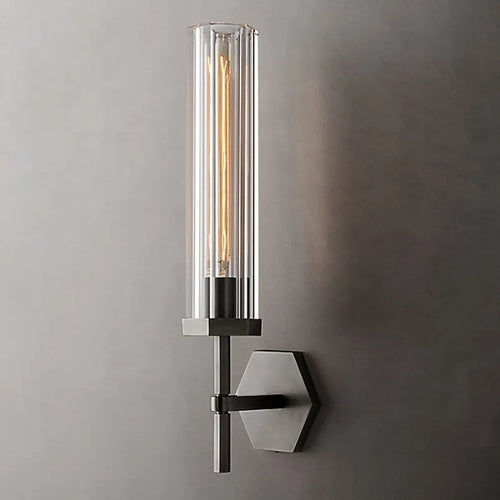 applique murale led de luxe américaine avec abat-jour en cristal et métal doré - vue 8 sur 11