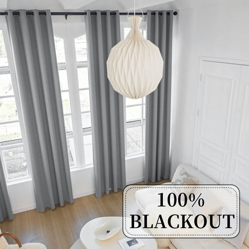 Rideau occultant extra long style lin moderne salon