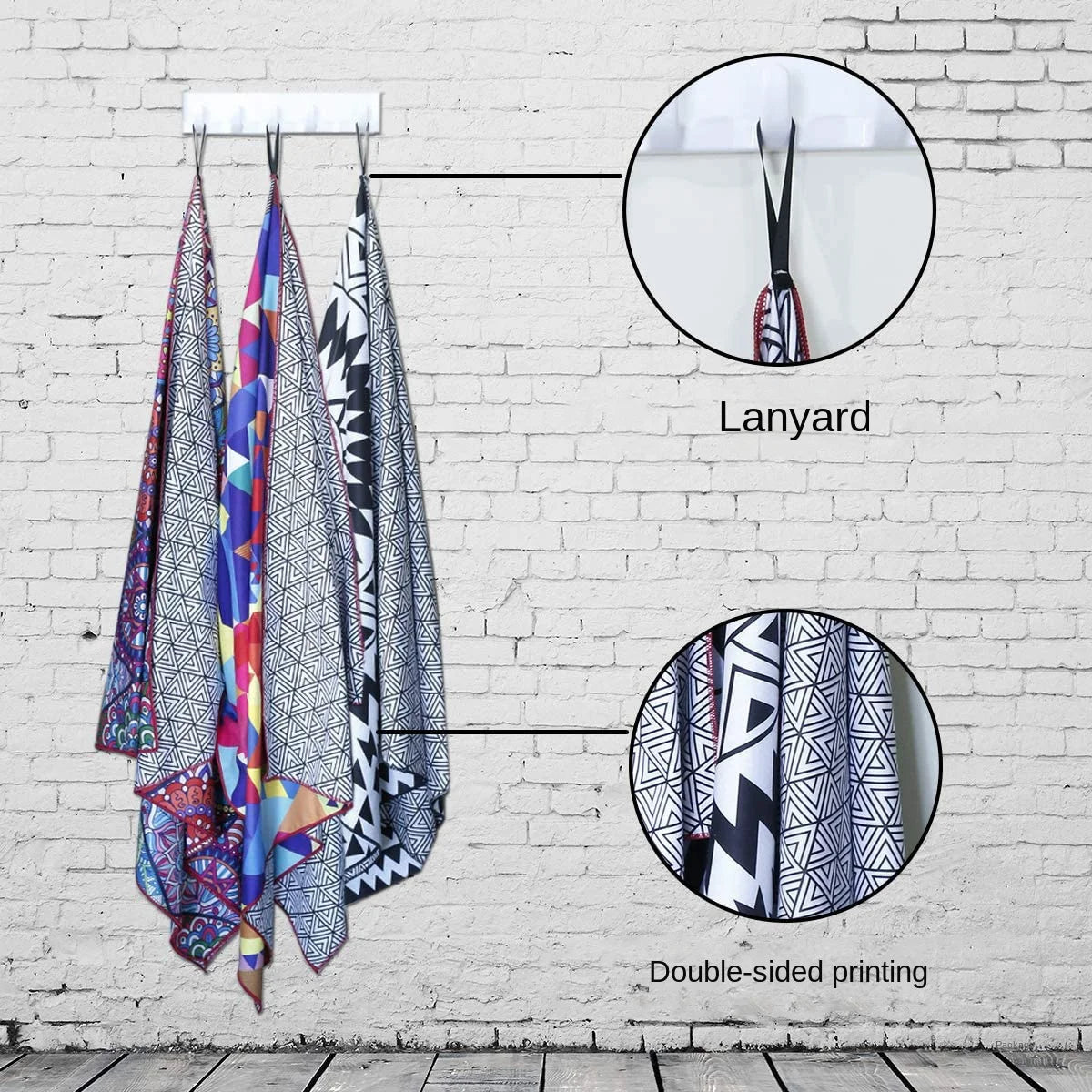 Serviette de plage sechage rapide compacte motif floral - vue 7 sur 7