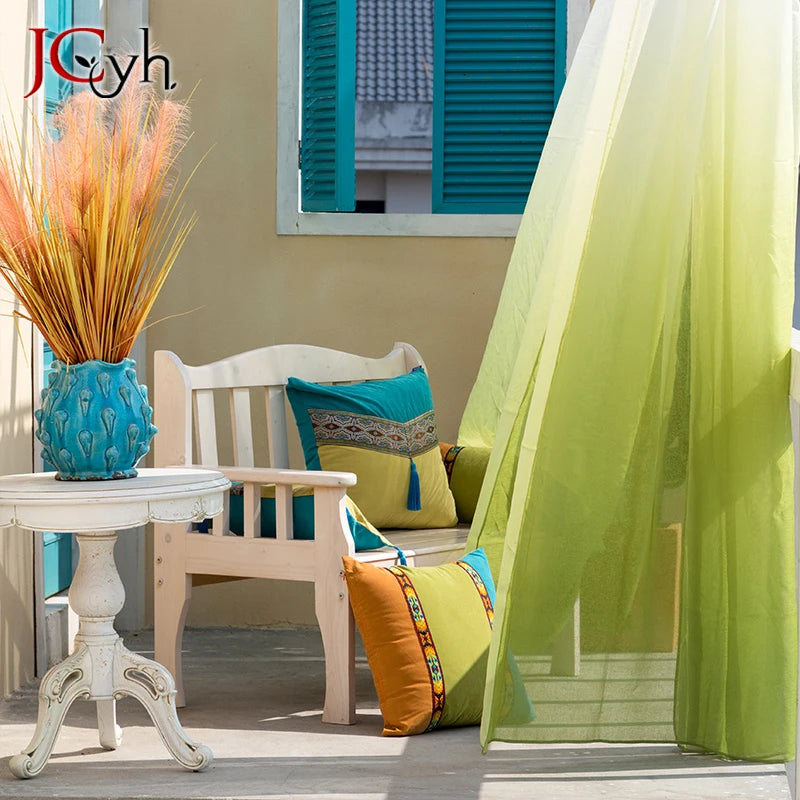 Voilage tulle degrade style moderne pour salon chambre - vue 4 sur 8