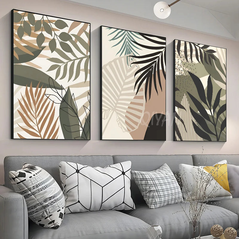 affiche artistique de feuilles de palmier pour décoration intérieure