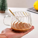 Tasses cafe verre borosilicate striees 400 ml petitjeuner
