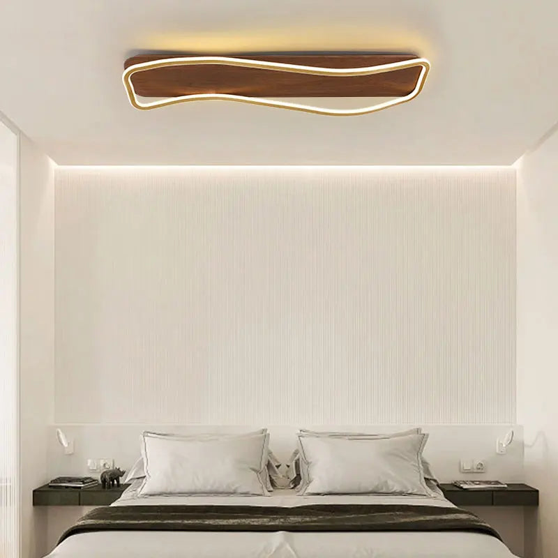 plafonnier led moderne en bois pour décoration intérieure - vue 4 sur 14