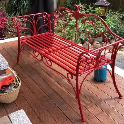 banc de jardin fer forgé table et chaises extérieur