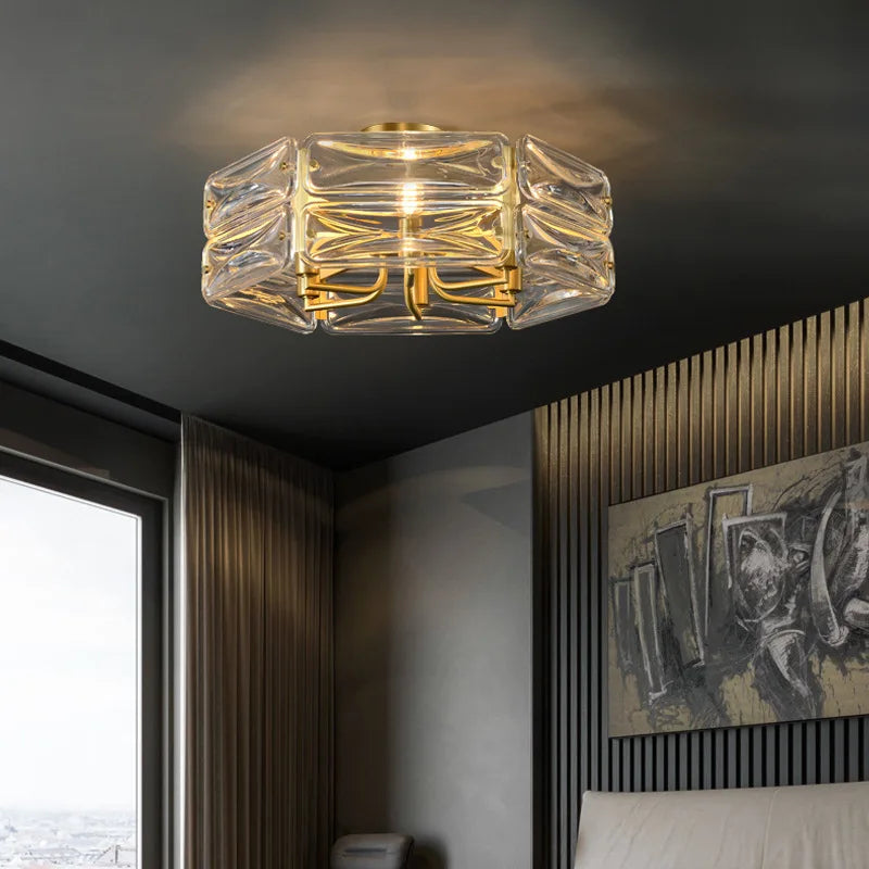 lustre nordique en cuivre led élégant pour décoration intérieure - vue 3 sur 13