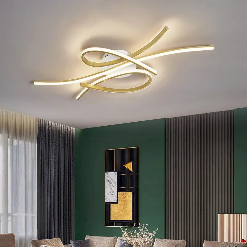 Plafonnier LEDs Or/Noir Maison Nordique - vue 3 sur 11