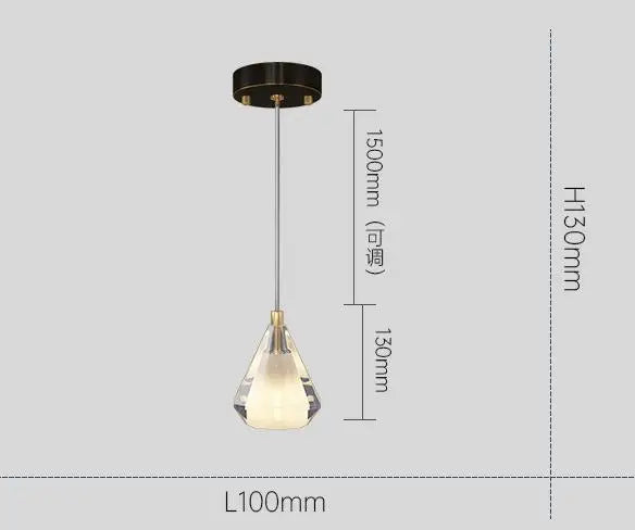 lustre en cristal diamant vintage en cuivre pour éclairage intérieur