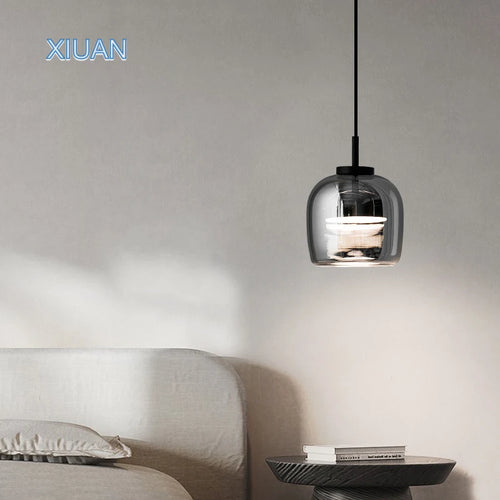xiuan lampe de chevet à suspension en verre simple pour luminaires - vue 3 sur 8