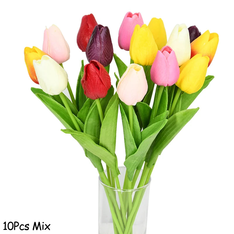 lot de 10 tulipes artificielles pour décoration de mariage et jardin - vue 30 sur 33
