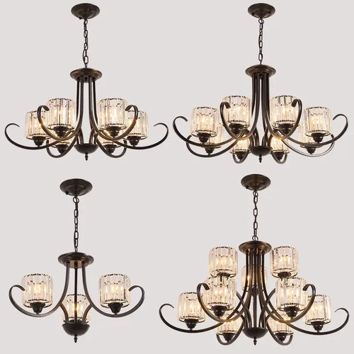 lustre cristal rétro suspension modernes pour décoration intérieure
