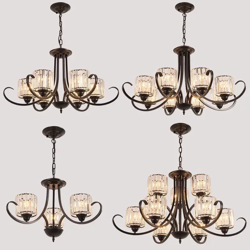 lustre cristal rétro suspension modernes pour décoration intérieure - vue 5 sur 16