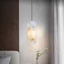 suspension en marbre véritable avec fil de cuivre et ampoule réglable