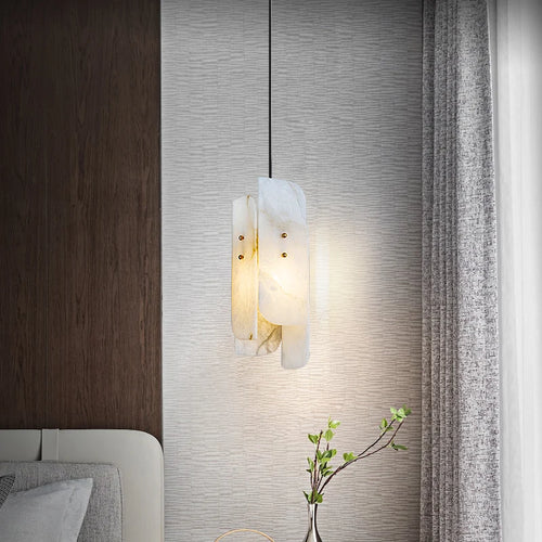 suspension en marbre véritable avec fil de cuivre réglable - vue 3 sur 7