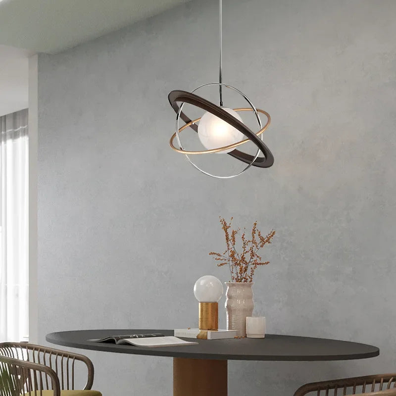 lustre à led design rings of planet pour intérieur suspendu - vue 4 sur 7