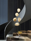 lustre suspendu led marbre géométrique intensité variable
