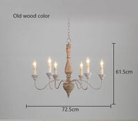 lustre en bois style Américain Rural Vintage salon salle à manger chambre suspension café magasin de vêtements plafonnier