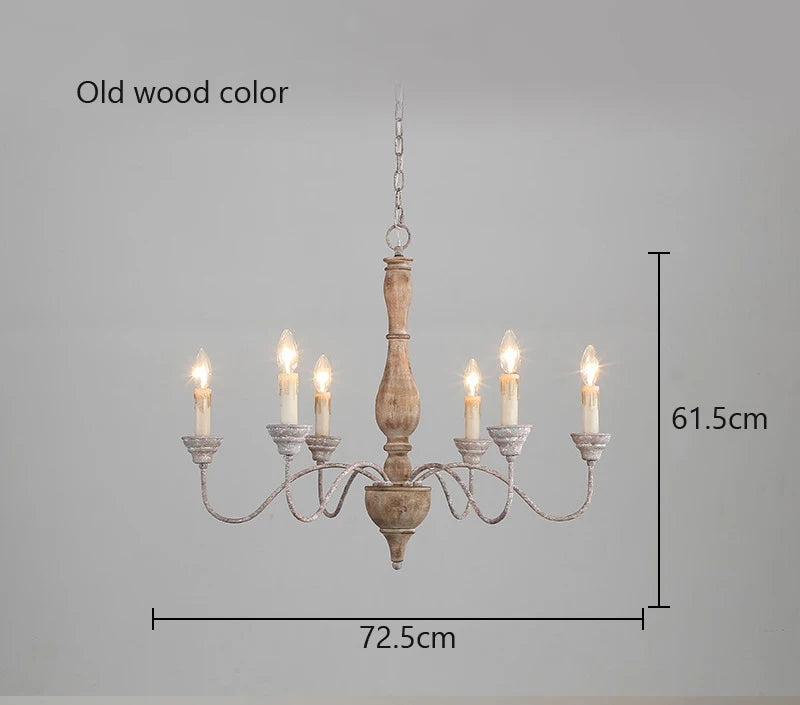 lustre en bois style Américain Rural Vintage salon salle à manger chambre suspension café magasin de vêtements plafonnier