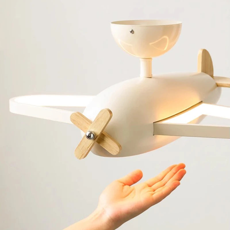 plafonnier hélicoptère moderne pour chambre d'enfant garçon - vue 7 sur 9