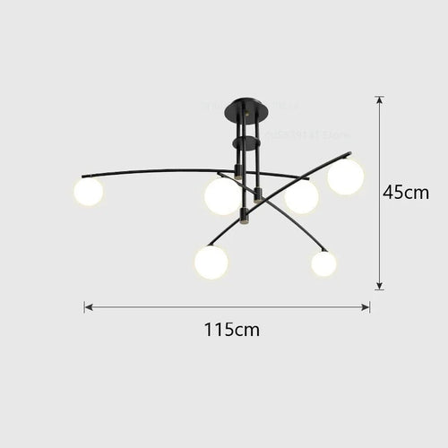 lustre led moderne youlaike en verre pour salon cuisine - vue 11 sur 12