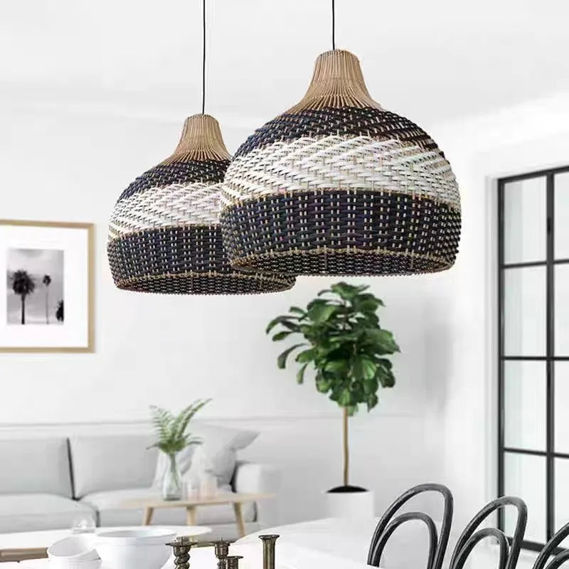 suspension en osier japonais tissée à la main pour décoration intérieure - vue 4 sur 15