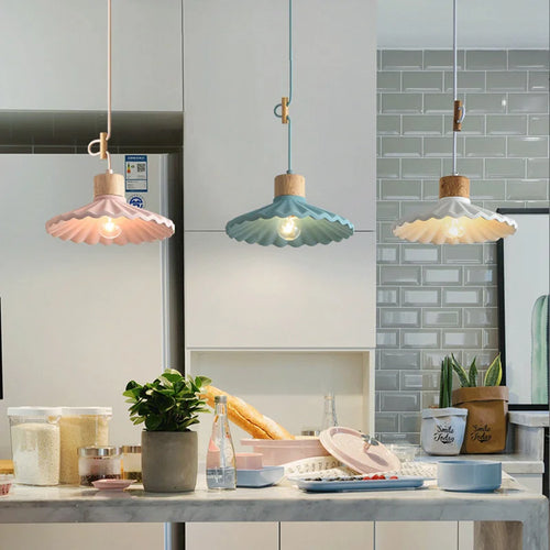 suspension moderne style nordique luminaire coloré macaron