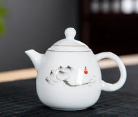 Theiere porcelaine style yixing service the asiatique artisanal