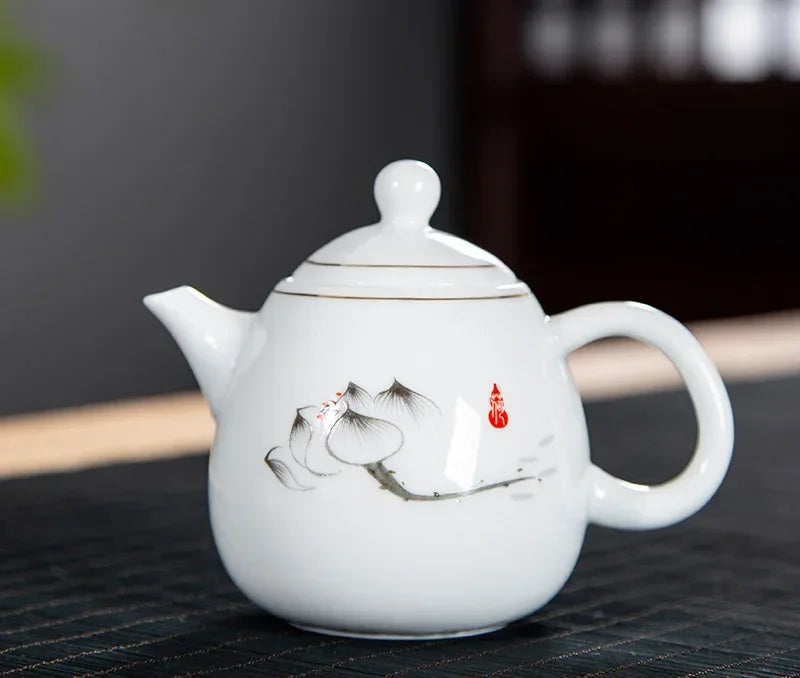 Theiere porcelaine style yixing service the asiatique artisanal