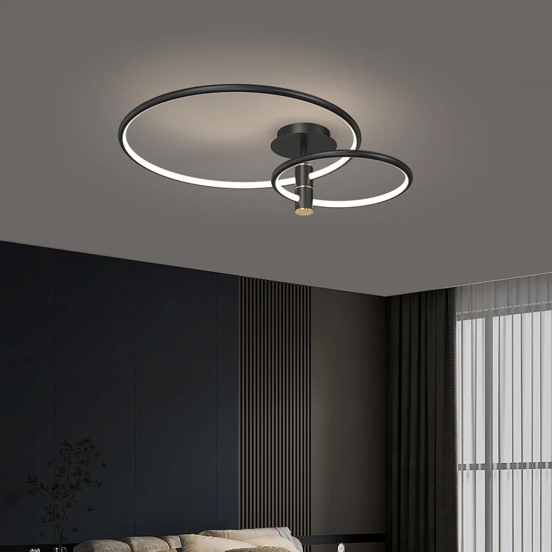 plafonnier circulaire led luxe style nordique pour intérieur décoratif - vue 5 sur 12