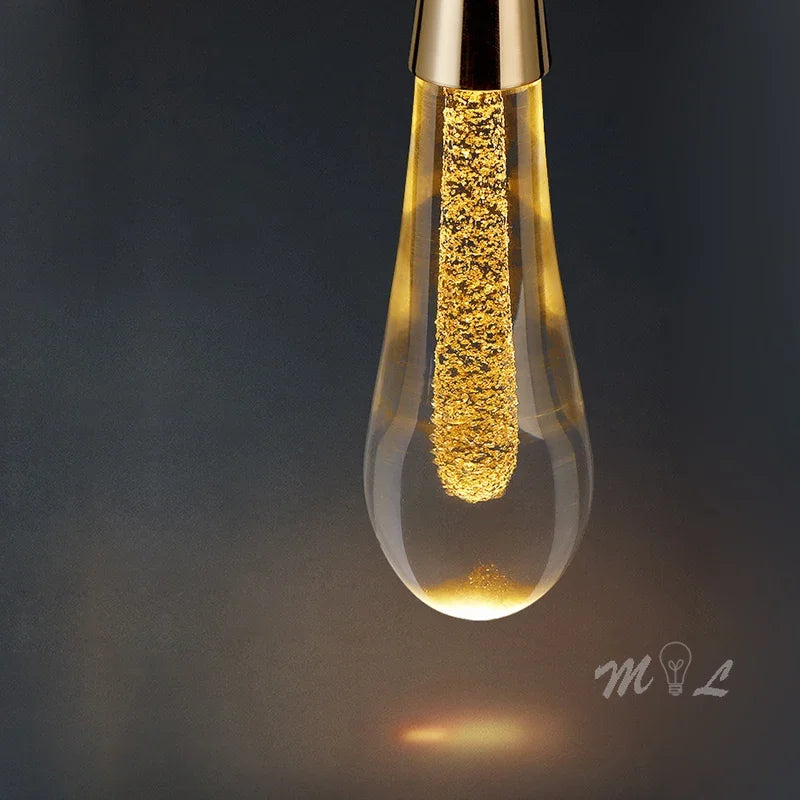suspension design en verre en forme de gouttelettes d'eau élégante - vue 7 sur 12