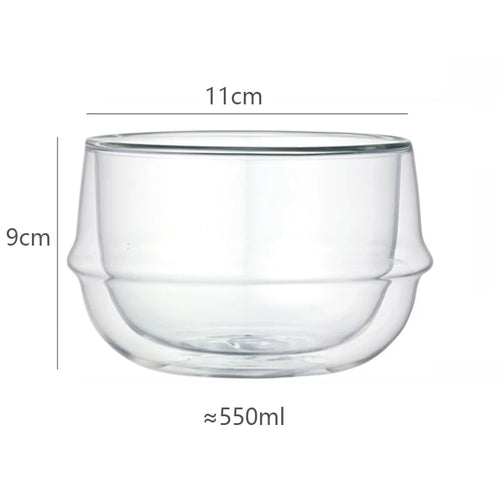 Bol verre double paroi borosilicate isolant petit dejeuner