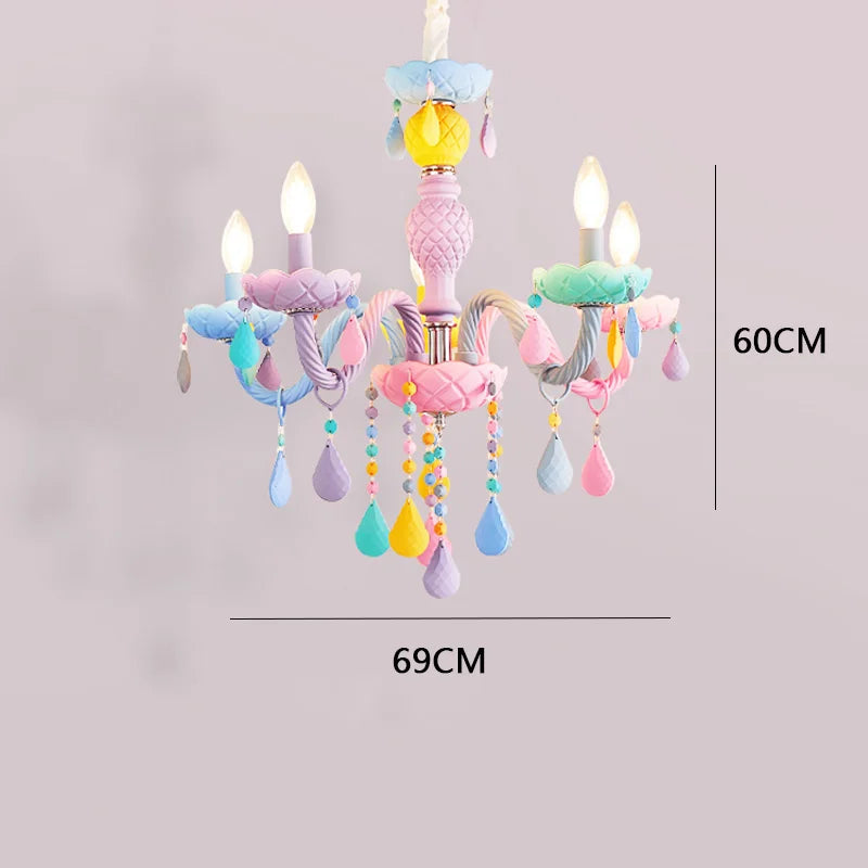 lustre arc-en-ciel en cristal design kawaii pour décoration chambre enfant - vue 9 sur 18